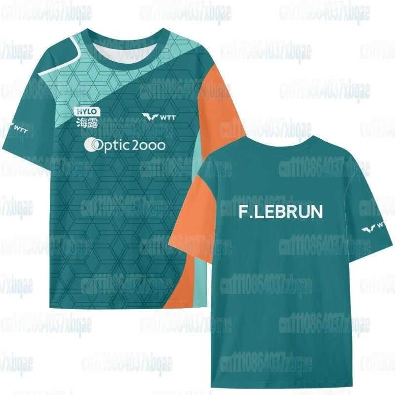 Lebrun Fefe Eisseiden-Kurzarm-T-Shirt Schnelltrocknend Wettkampfuniform Halbarm-Fanbekleidung Locker geschnitten Sportlich Familienoutfit – Detail 6
