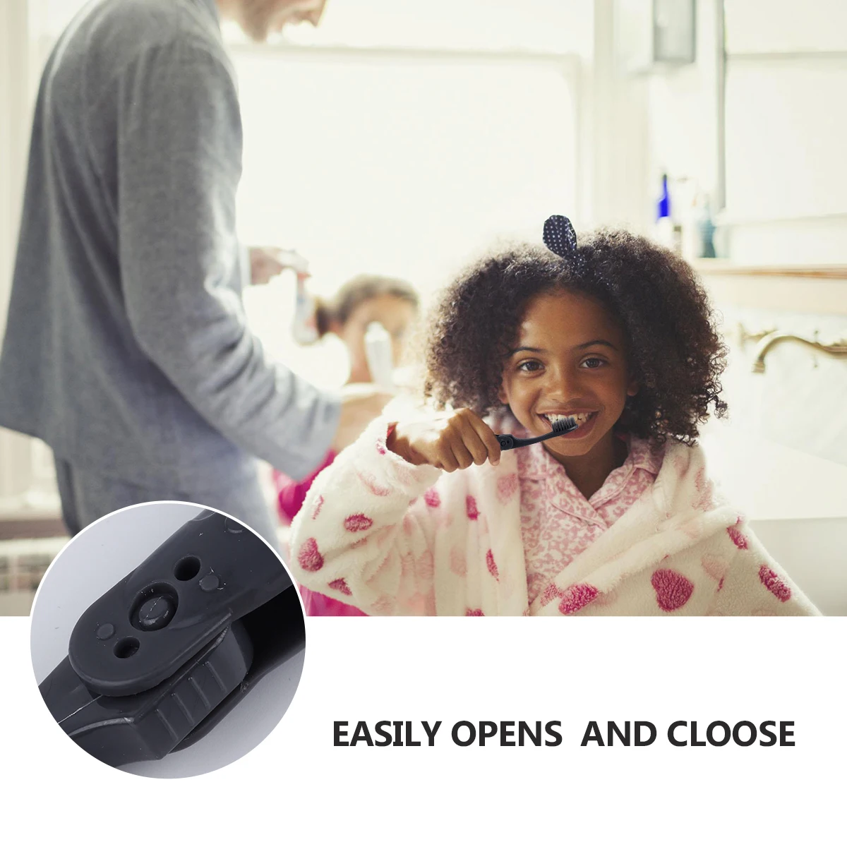 

8pcs Portable Toothbrush Folding Travel Camping Soft Bristles Black Grey Charcoal Durable Clean Teeth Oral Health AntiSlip