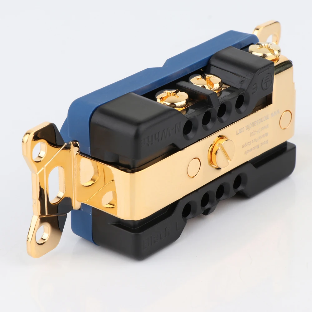 hifi DP2(G) Pure Copper Gold-Plated AC Duplex Receptacle HIFI US 20A AC Power Receptacle Socket Red copper distributor