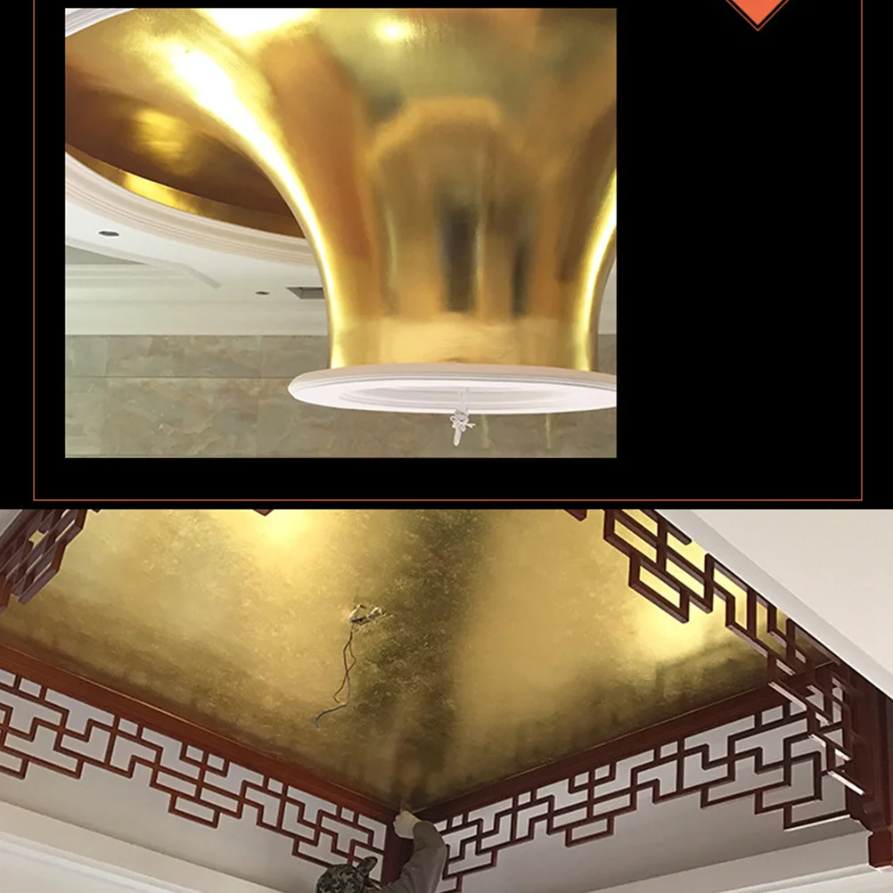 

100Pcs Gold Foil Paper Imitation Lightweight Sheets for Home Decor Wall Ceiling Decoration Craft Gilding Projects on Wood