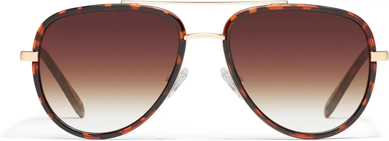 

Medium Aviator Sunglasses for Men & Women with UV Protection Lenses in Tortoise/Brown Fade