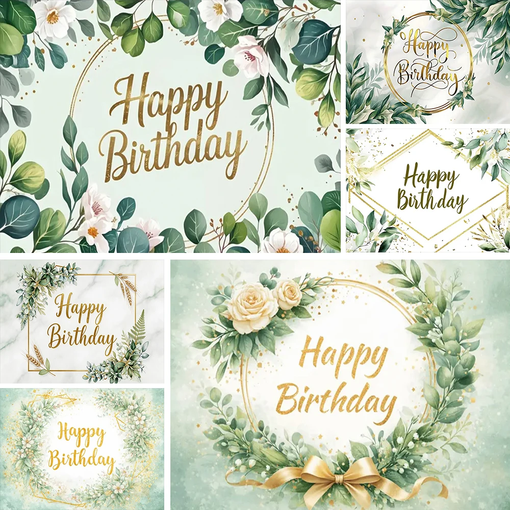 

Green Plants Eucalyptus Leaves Birthday Party Background Blooming Eucalyptus Leaves Backdrop Supplies Photography Banner Props