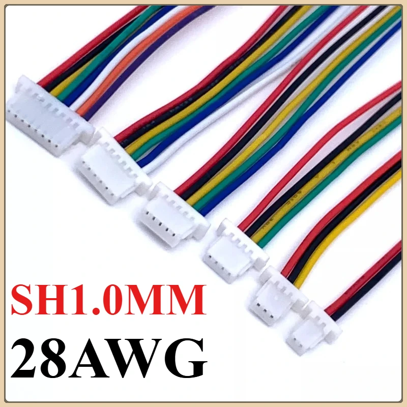 450 قطعة/الوحدة 1.0 مللي متر الملعب SH.1mm 3/4/5/6Pin الأسلاك الإلكترونية كابل 28AWG رابط مخصص #1