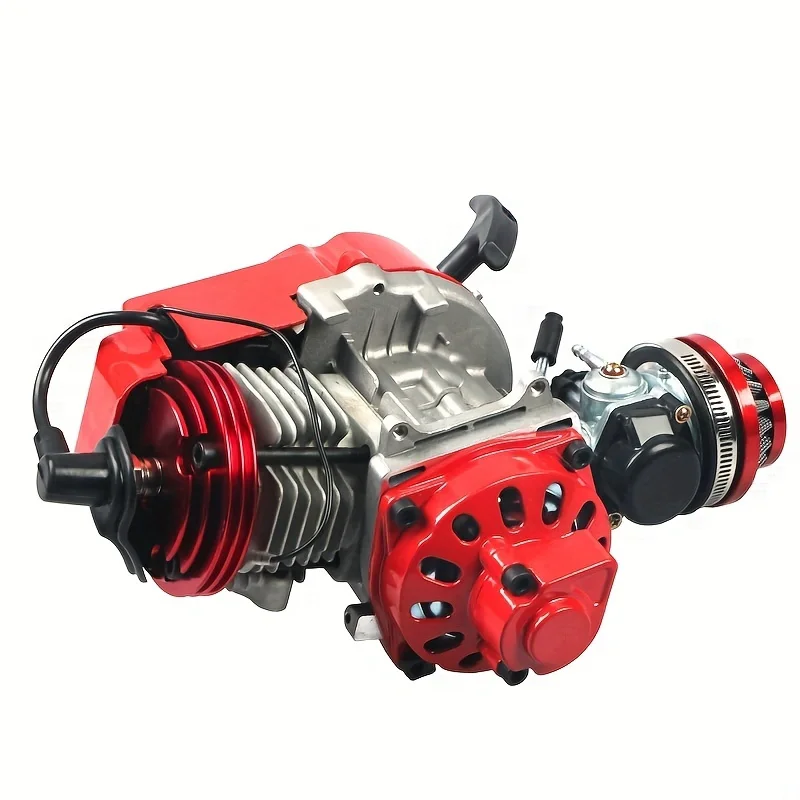 2 Stroke 49cc ATV Air Cooled Mini Moto Quad Pocket Bike Pull Starter Start Engine With Air Filter Piston Ignition Coil Gearbox S