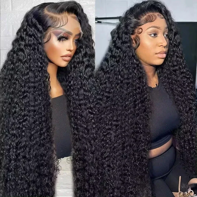 250 Density 13X6 HD Lace Frontal Wig 30 40 Inch 13x4 Curly Lace Front Human Hair Wig Hd Lace Wig Water Deep Wave Frontal Wigs