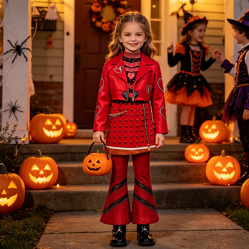 Mädchen Partykleider Kinderkostüm Rotes Prinzessinnenkleid Geburtstag Karneval Party Halloween Cosplay Kostüm