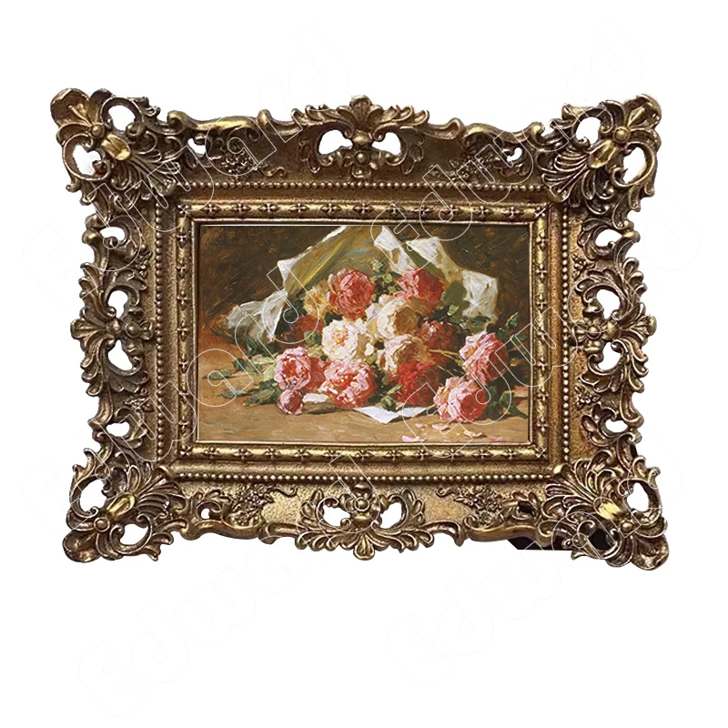 Nordic Style Picture Frame Classic Pattern Retro Frames Household Living Room Offices Frames Wall Decor Flower Patterns Relief