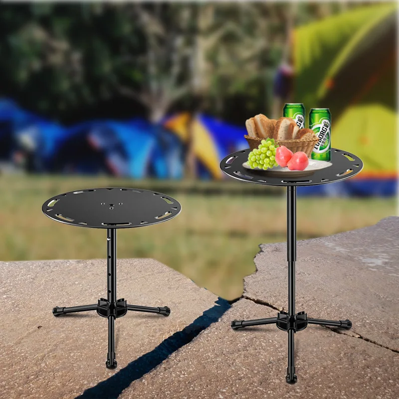 

Outdoor Portable Camping Table Retractable Folding Dining Table Multifunctional Adjustable Aluminum Alloy Tripod Table