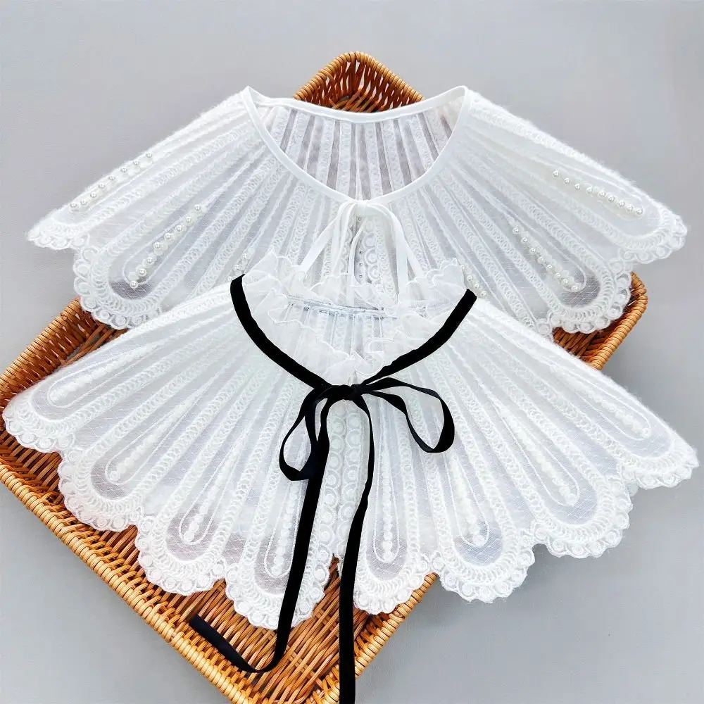 

New Lace Lace Shoulder Fake Collar Embroidery Beaded Hollow Collar Detachable Shawl Decoration Women