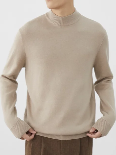 

Мужской трикотаж с высоким воротником на подкладке Fce Thiened f, зимний повседневный свободный крой, универсальный удобный свитер из смеси полиэстера...