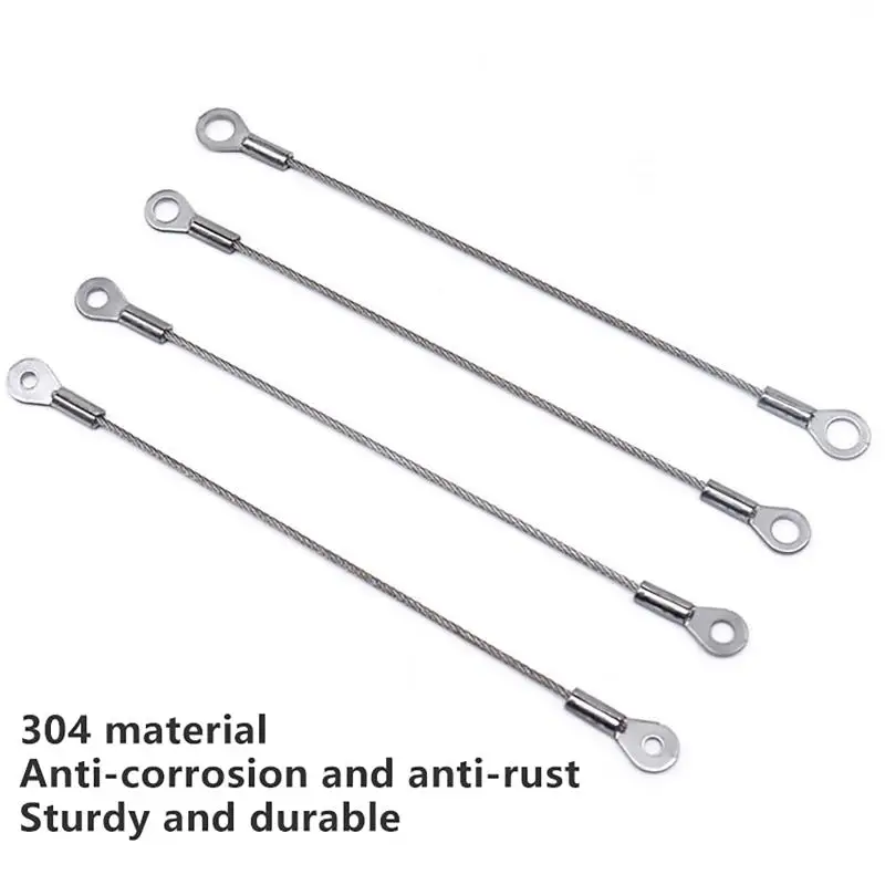 (BF06)5Pcs Stainless Steel Wire Rope Cable M4 Hole End 1.5mm Wire Rope Cable For Various Products' Anti Fall Safety Ropes