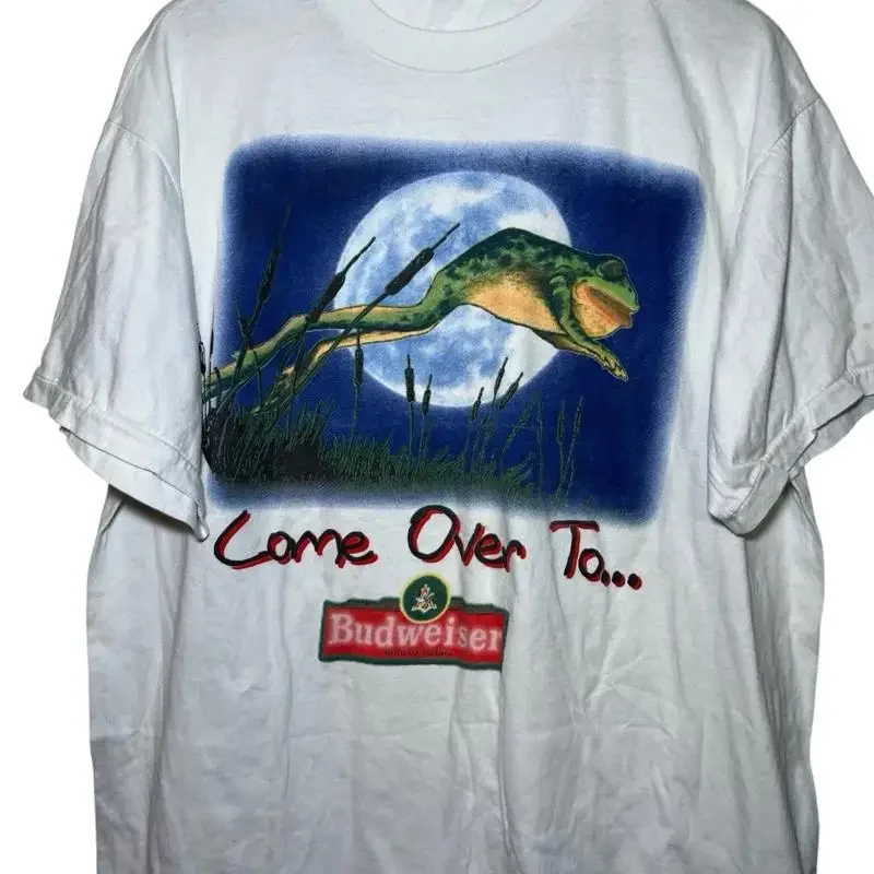 Vintage Budweiser T Shirt Mens Xl 90S Frogs Lily Pad Beer 1995