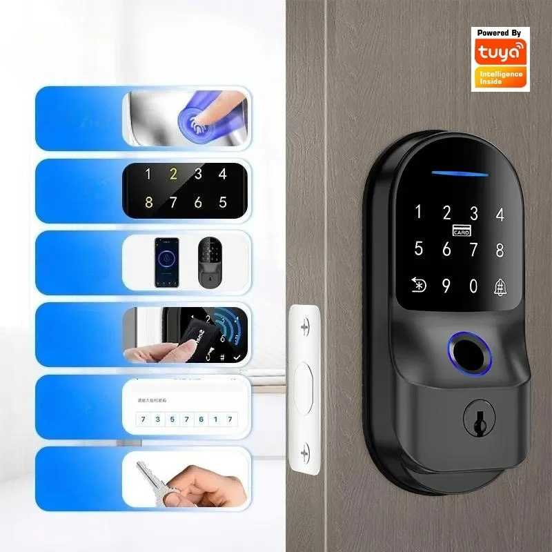 Fully Automatic Deadbolt Lock Fingerprint Smart Electronic Lock for Wooden Door Multi Unlock Methods Apartment