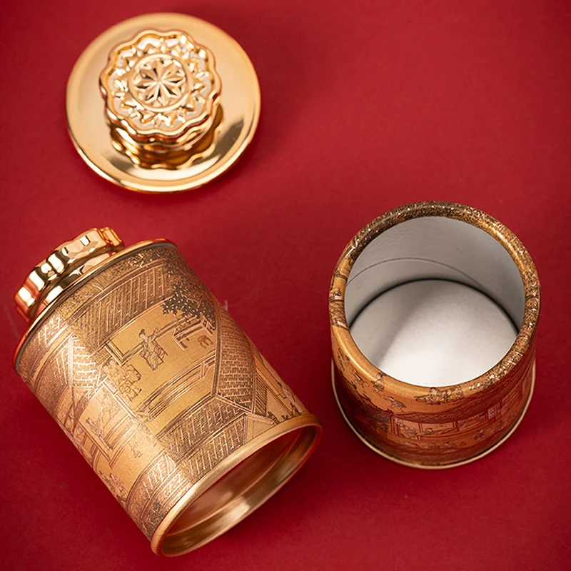 New#Mini Portable Empty Tea Tin Can Paper Green Black Tea Sealed Storage Jar Travel Small Tea Packaging Box For Tea Lovers