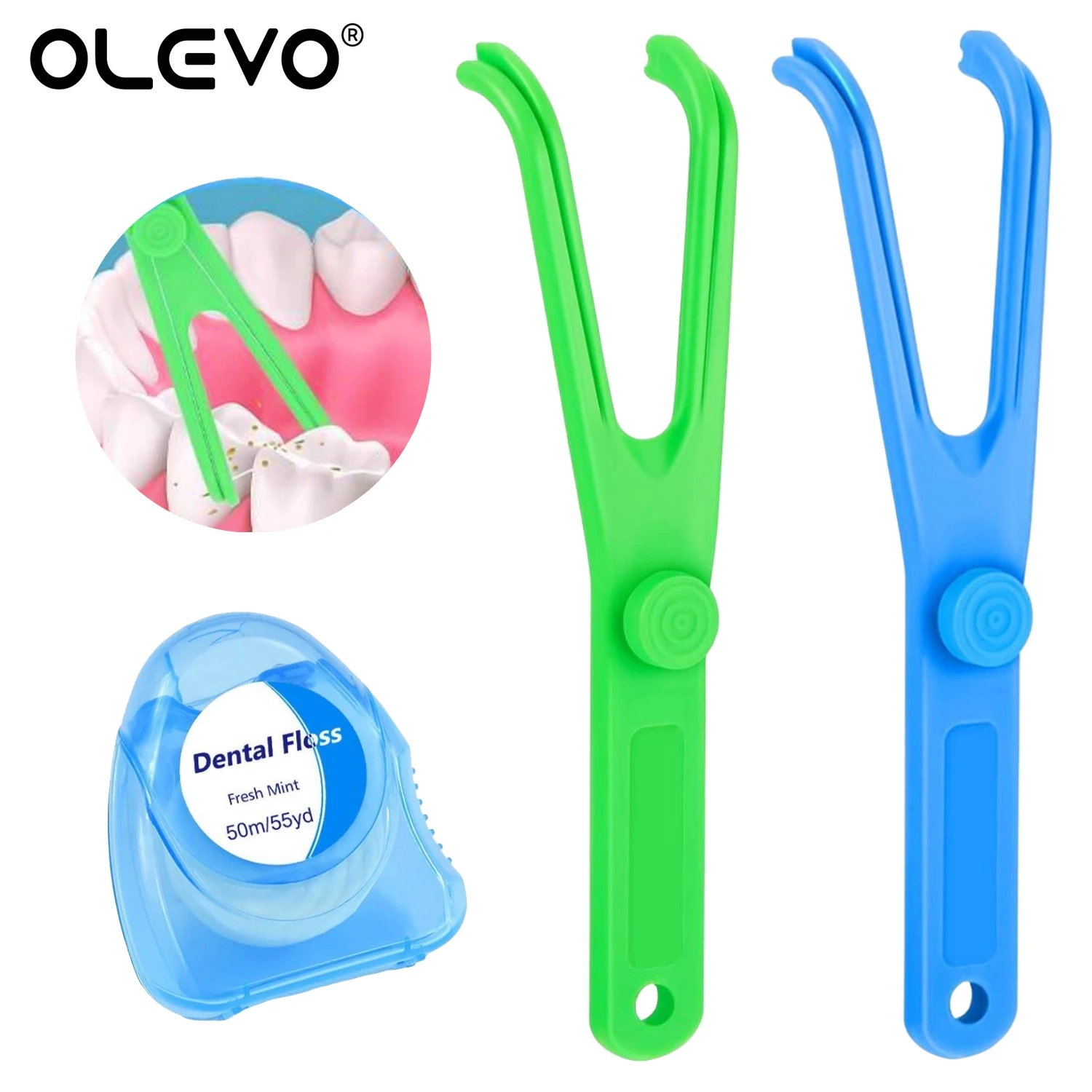 Dental Floss Holder Aid Reusable Oral Hygiene Toothpick Flosser Replaceable Rack Interdental Care Teeth Whitening Cleaning Tools