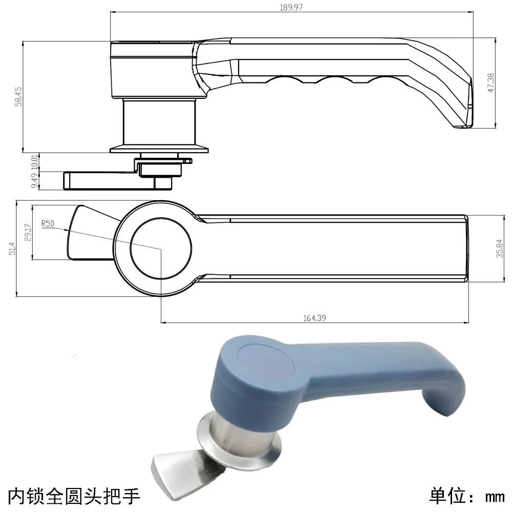 Stainless Steel Handle Freezer Cold Storage Door Lock Seal Oven Oven Door Hinge