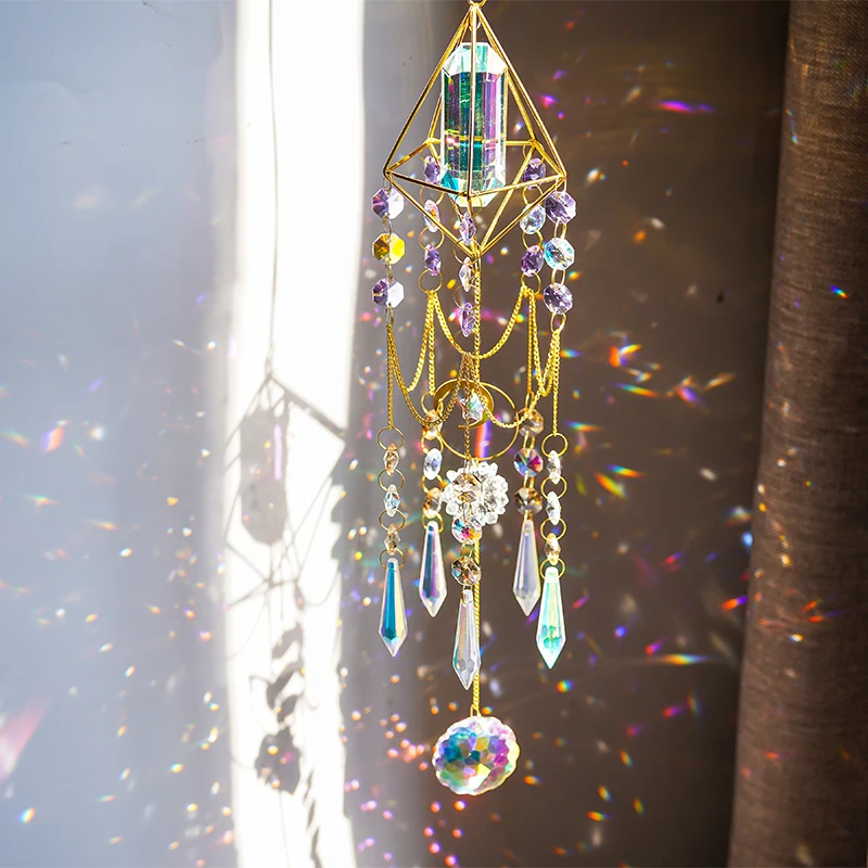 

ins Sunshine Catcher Pendant Crystal Handmade Wind Chimes Light and Shadow Window Pendant Air Children's Dream Catcher