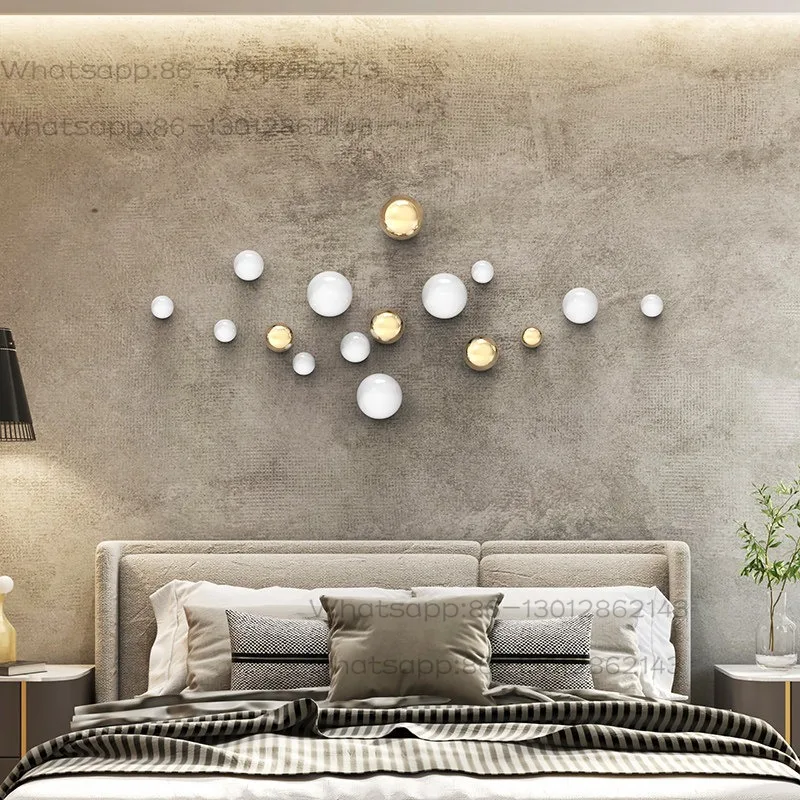 Nordic imitation stainless steel ball art decoration living room wall home accessories hotel commercial space store wall hanging
