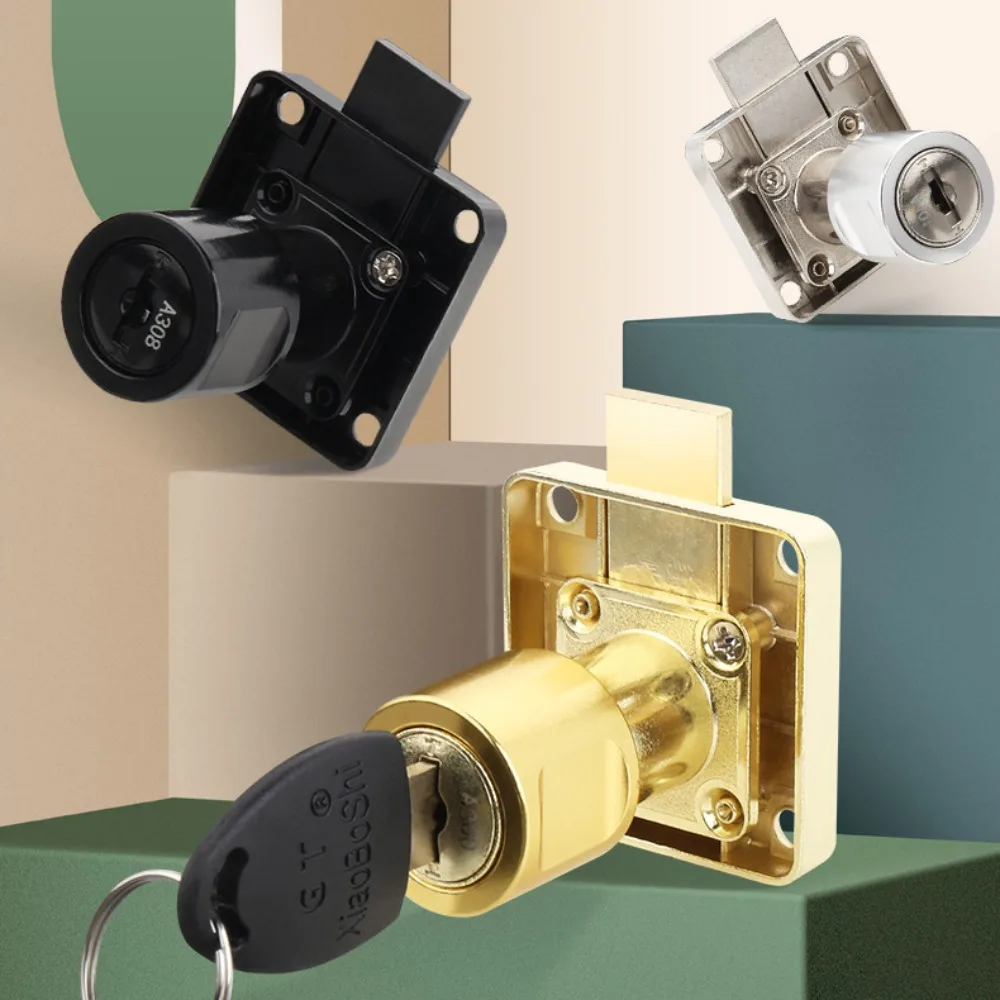 

New Cold Rolled Steel Desk Drawer Lock Zinc Alloy Hardware Cabinet Latch Locks Anti-theft Replacement Furniture Door Lock Drawer
