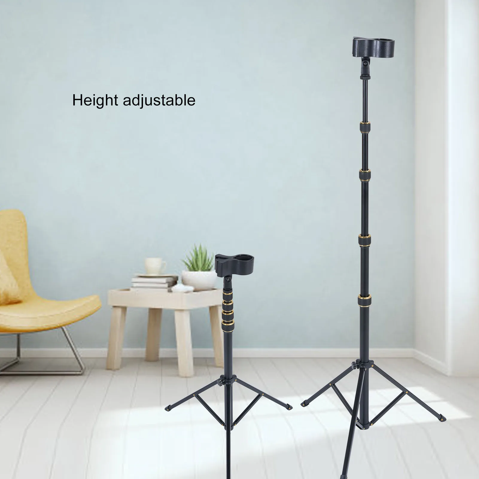 Hair Dryer Stand Floor Hair Dryer Rack 23.62-76.77 Inch Adjustable Floor Blow Dryer Holder with Tripod Clip Bag for Home Salons