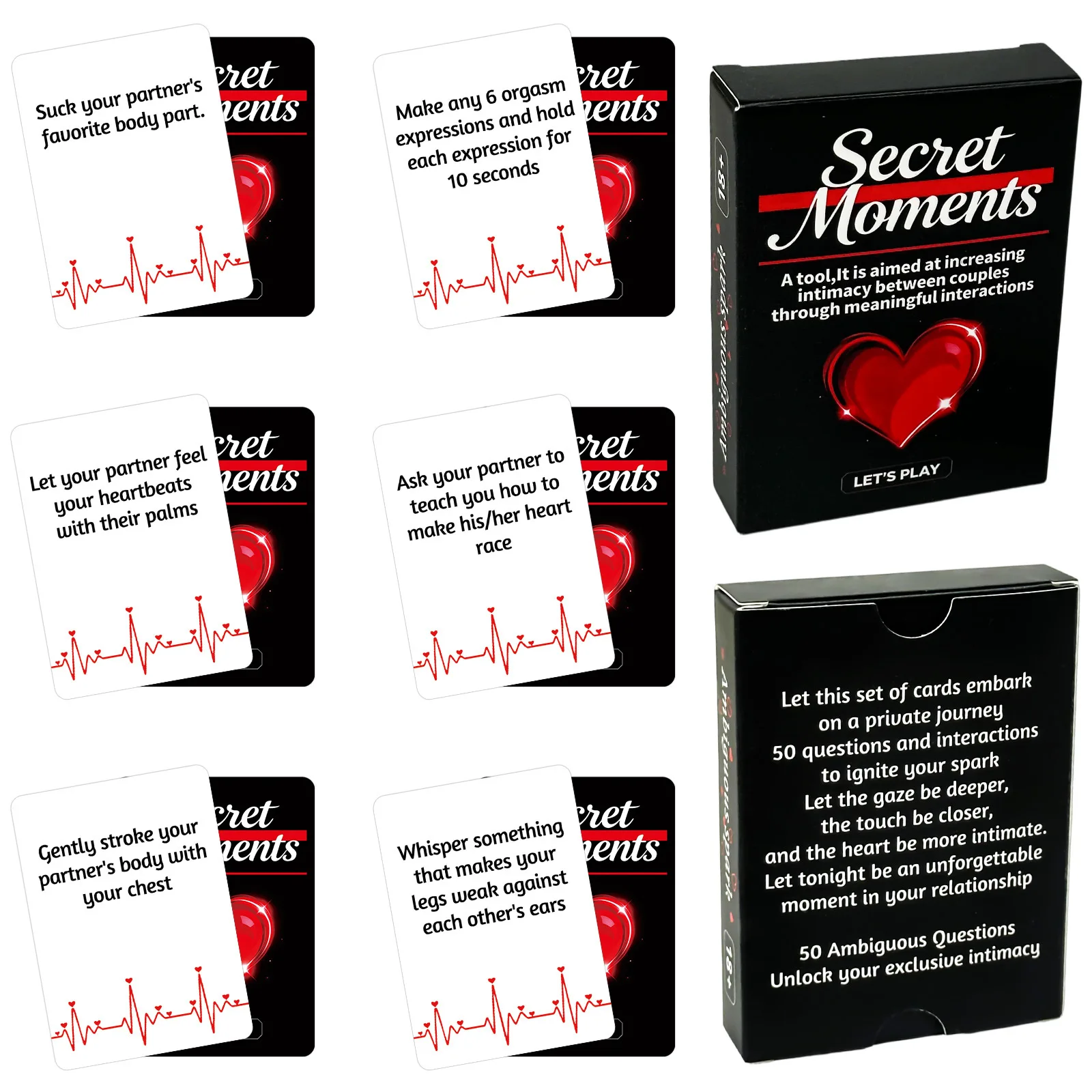 50Pcs Adult Couple Interactive Game Cards Romantic Date Night Question English Board Game Cards