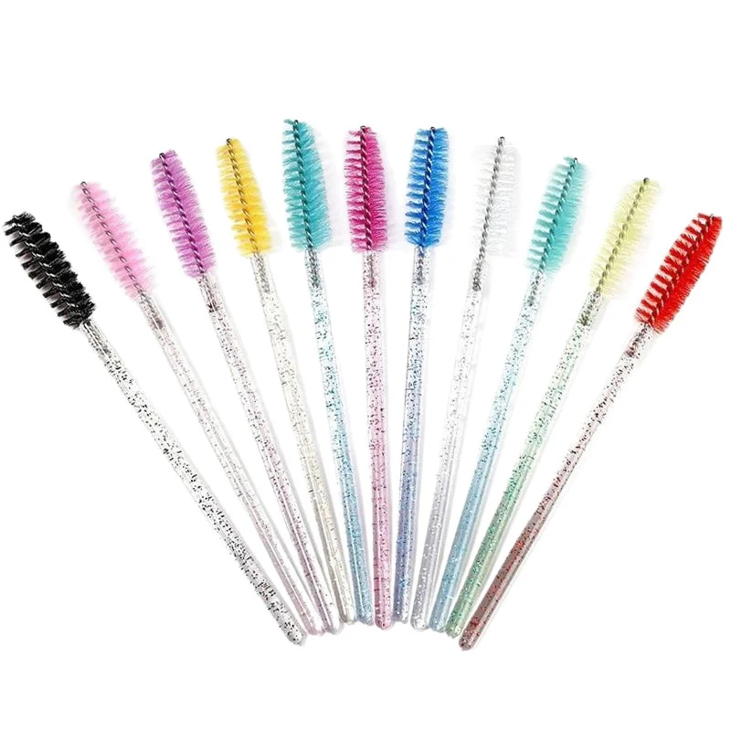 Peine desechable de cristal para pestañas, 50/100 Uds., extensión de pestañas, varitas para rímel, maquillaje profesional, herramienta de belleza