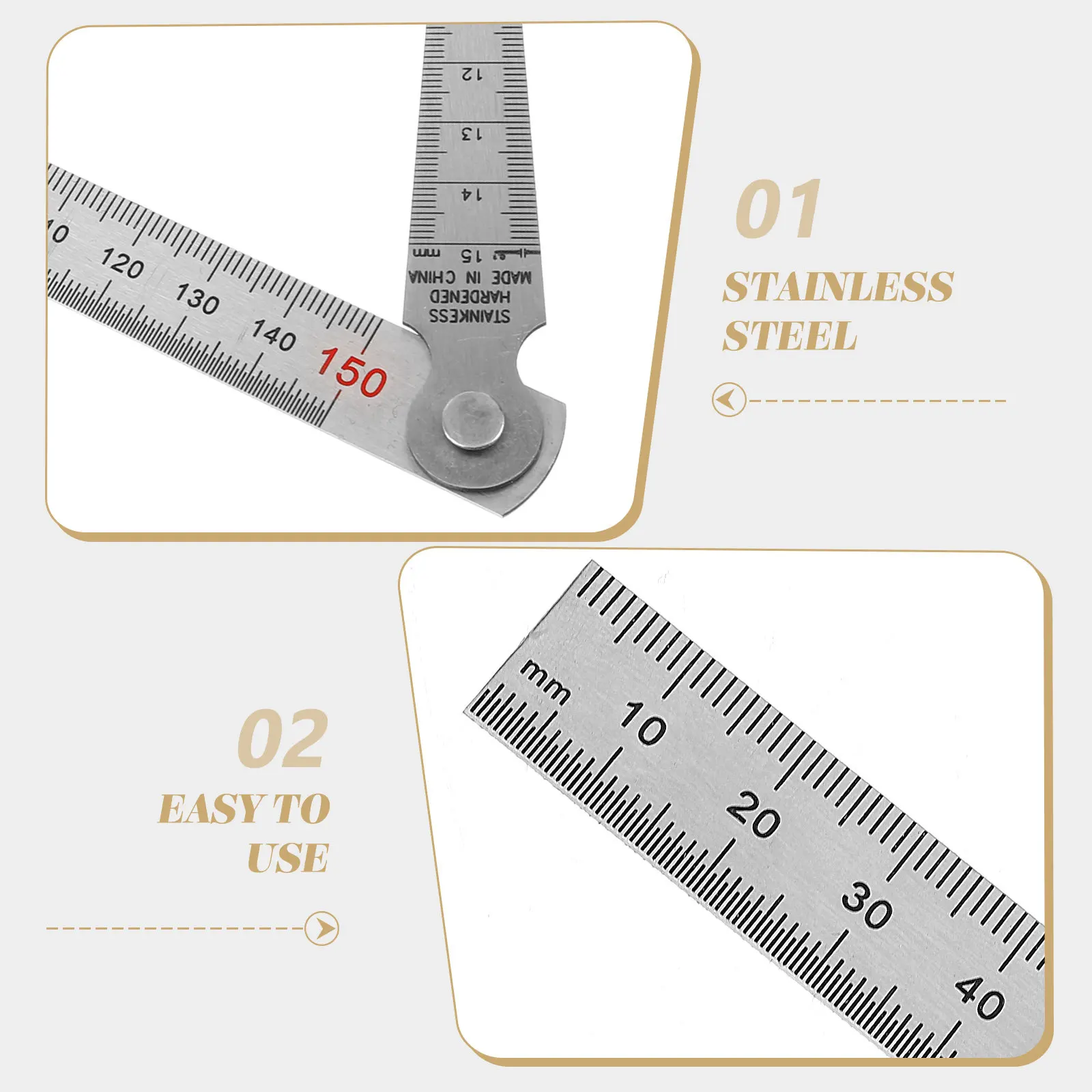 

1 Set Stainless Steel Feeler Gauge Straight Ruler Thickness Measuring Tool For Gap Width Valve Adjustment Machining Auto Repair