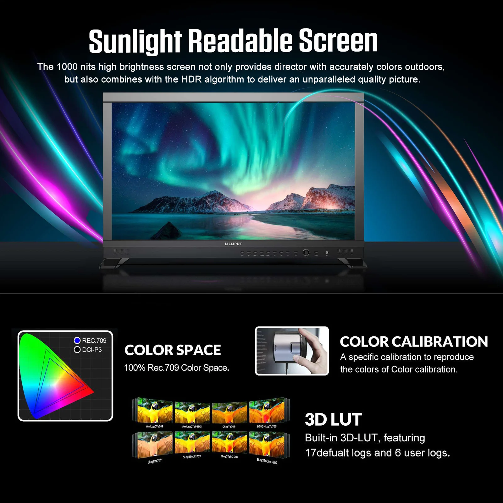 For PVM270S NEW 27 Inch 1000 Nits High Brightness Desktop Live Stream Multiview Monitor Dual 3G-SDI and Triple HDMI Input