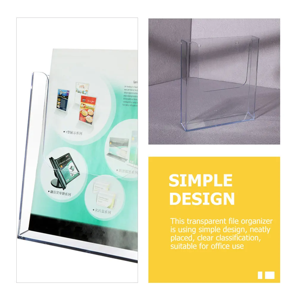 

1pcs Transparent File Organizer Clear Desk File Holder For Office Document Storage Magazine Stand Brochures Holder Countertop