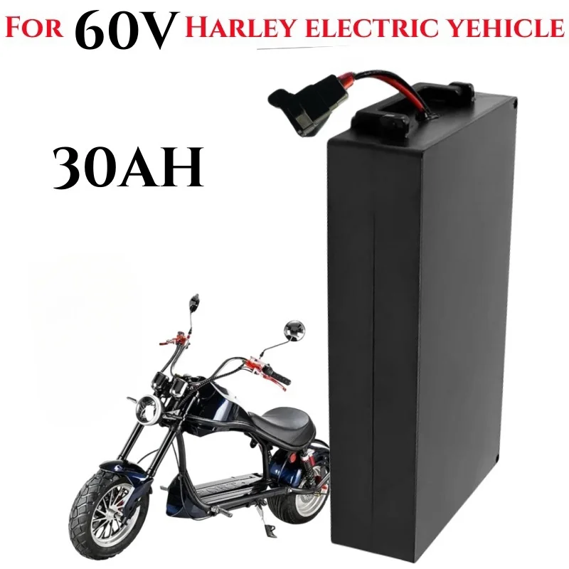 60V 30ah 18650 Lithium Battery Pack Higher Discharge 250-2500W for Harley two wheel foldable Citycoco electric scooter