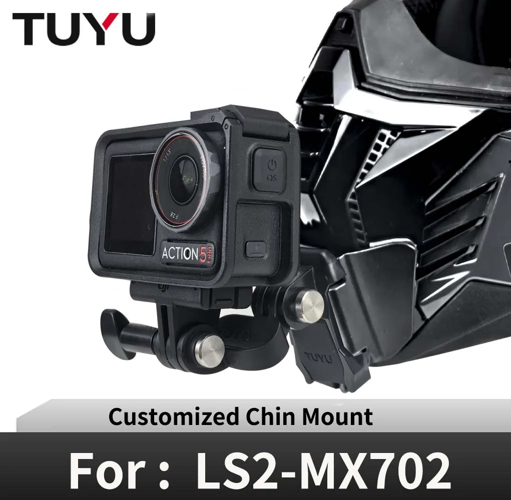 for LS2-MX702 Customized Motorcycle Helmet Chin Mount for GoPro 13 12 11 10 Insta360X4 X3 Ace Pro DJI Action 6 5Pro 4 3 Camera
