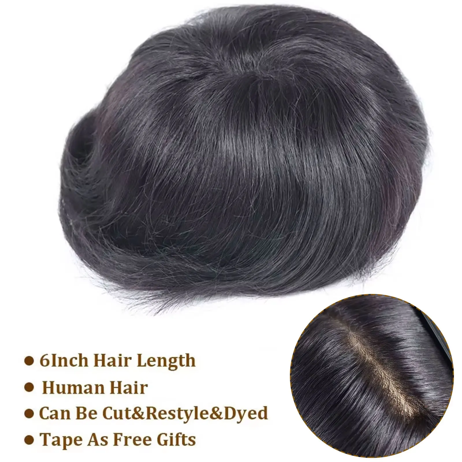 8x10 Full PU Men Toupee Invisible Hair System