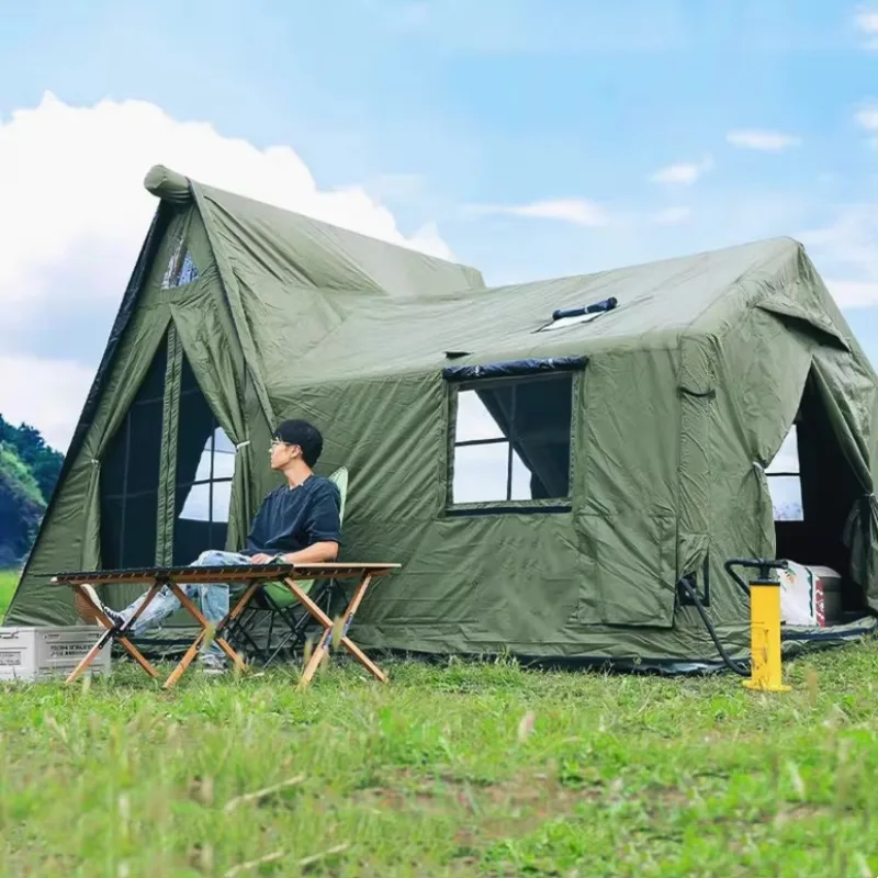 Picture 4: 2026 Newest Green Color Outdoor Camping Air Cabin Tent With Two Rooms Design