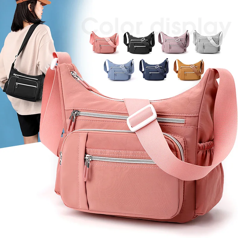 2023 New Nylon Bag Large Capacity Multi compartment Women's Casual Versatile One Shoulder Crossbody Bag coin purse Card package