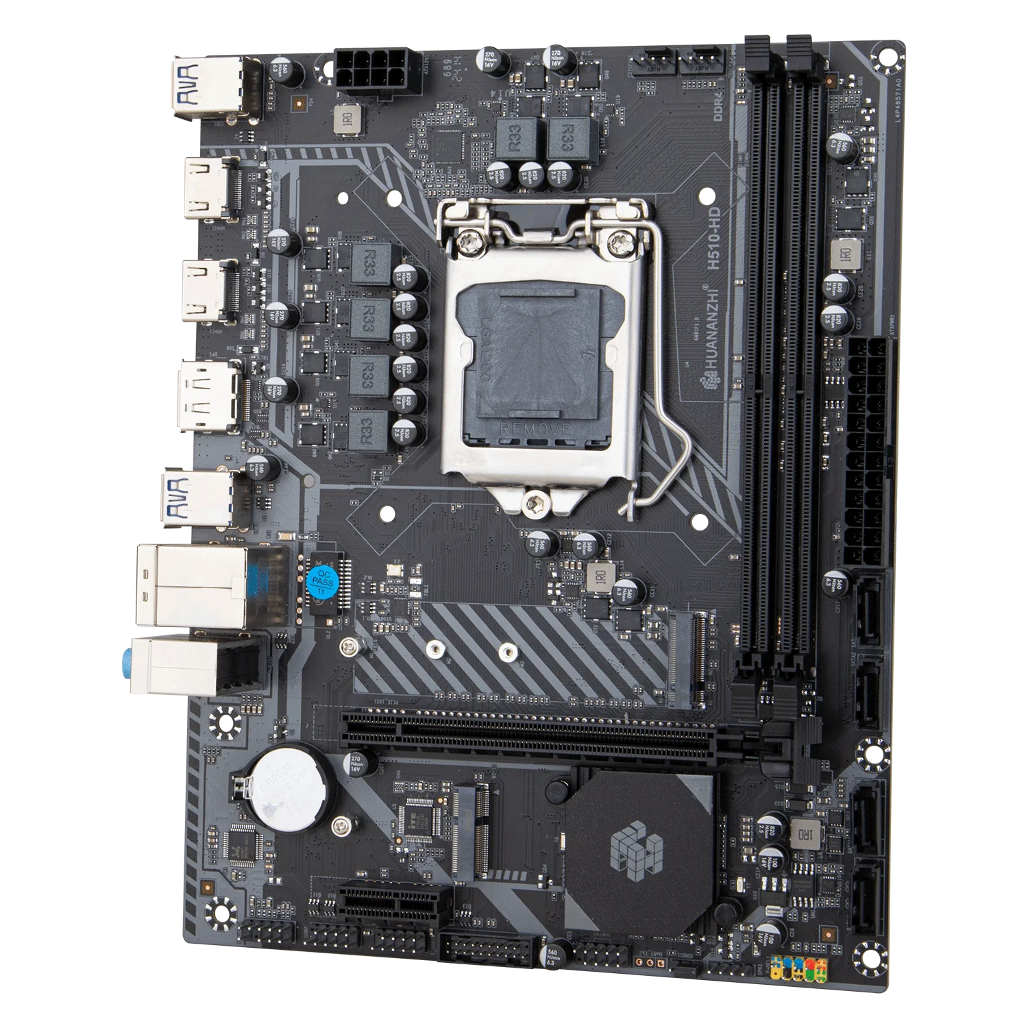 HUANANZHI HD M-ATX 마더보드, 인텔 LGA 1200 지지대 10 11 세대 DDR4 2400 2666 2933MHz 64G M.2 NVME SATA3.0 RU, H510