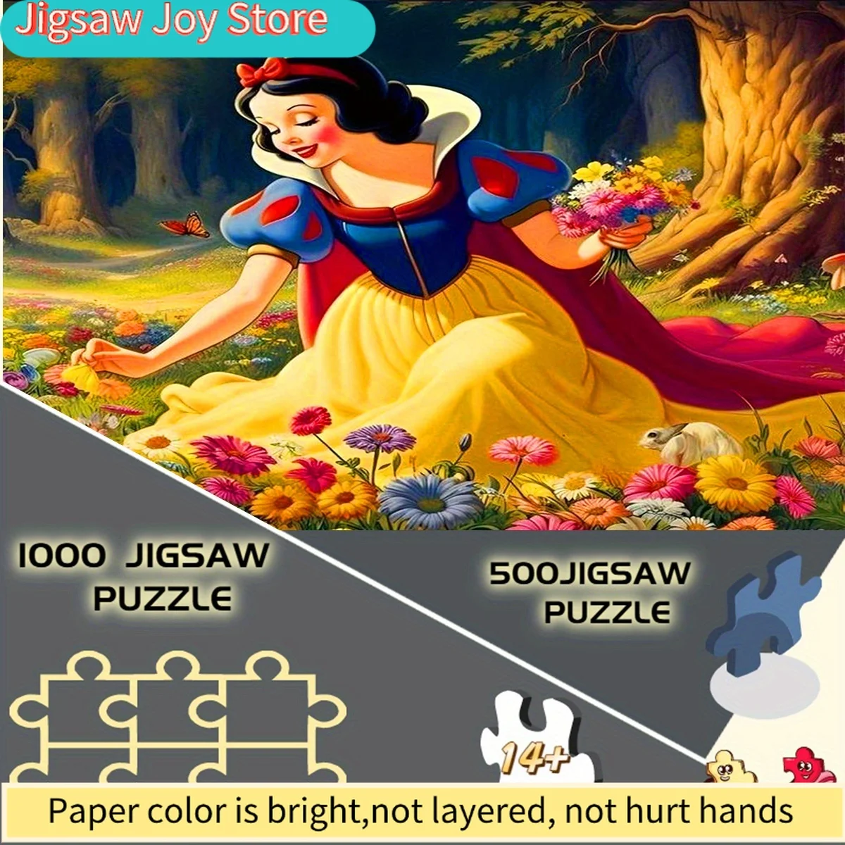 

Disney/Disney Paper Puzzle, DIY Snow White Flower Gathering Puzzle - Perfect for Home Leisure, Office, Travel, Lantern Festiv