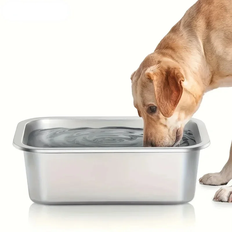 

3.2L/4.7L Stainless Steel Super Large Capacity DogBowl Anti-Overturninig Dog Food Bowl Suitable for Large and Small Dog Apparel