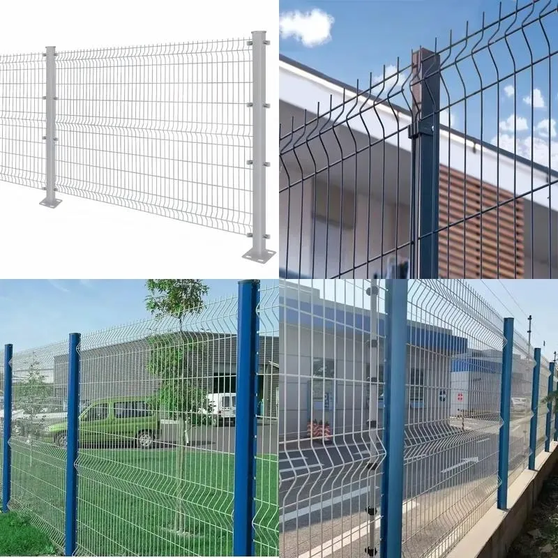 Easy Installation Garden Security Perimeter Curved Barbed Wire Fence Peach Post