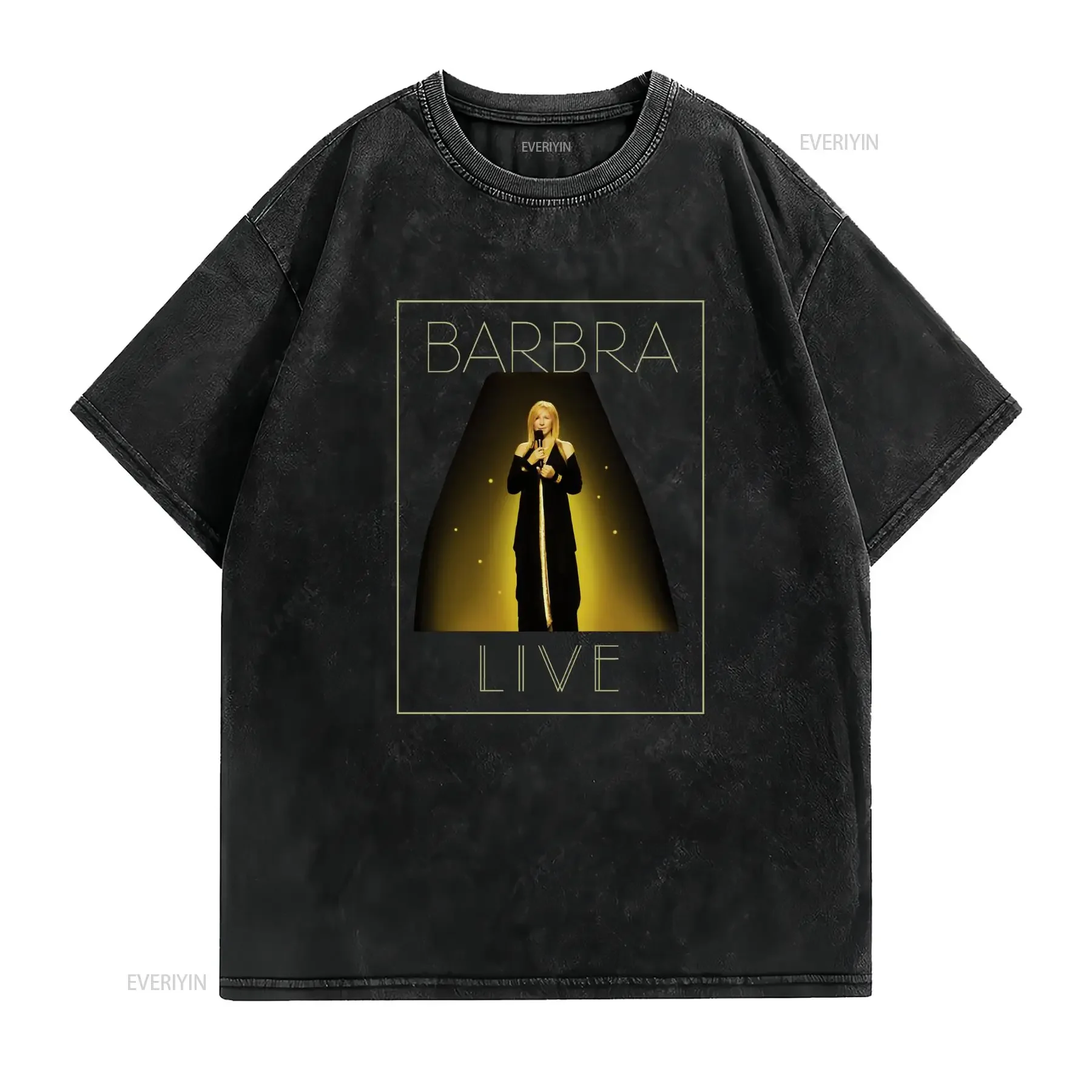 NWOT Barbra Streisand Live Tour 2012 T Shirt in Black Sz M vintage Washed fashion designer clothes Versatile Breathable