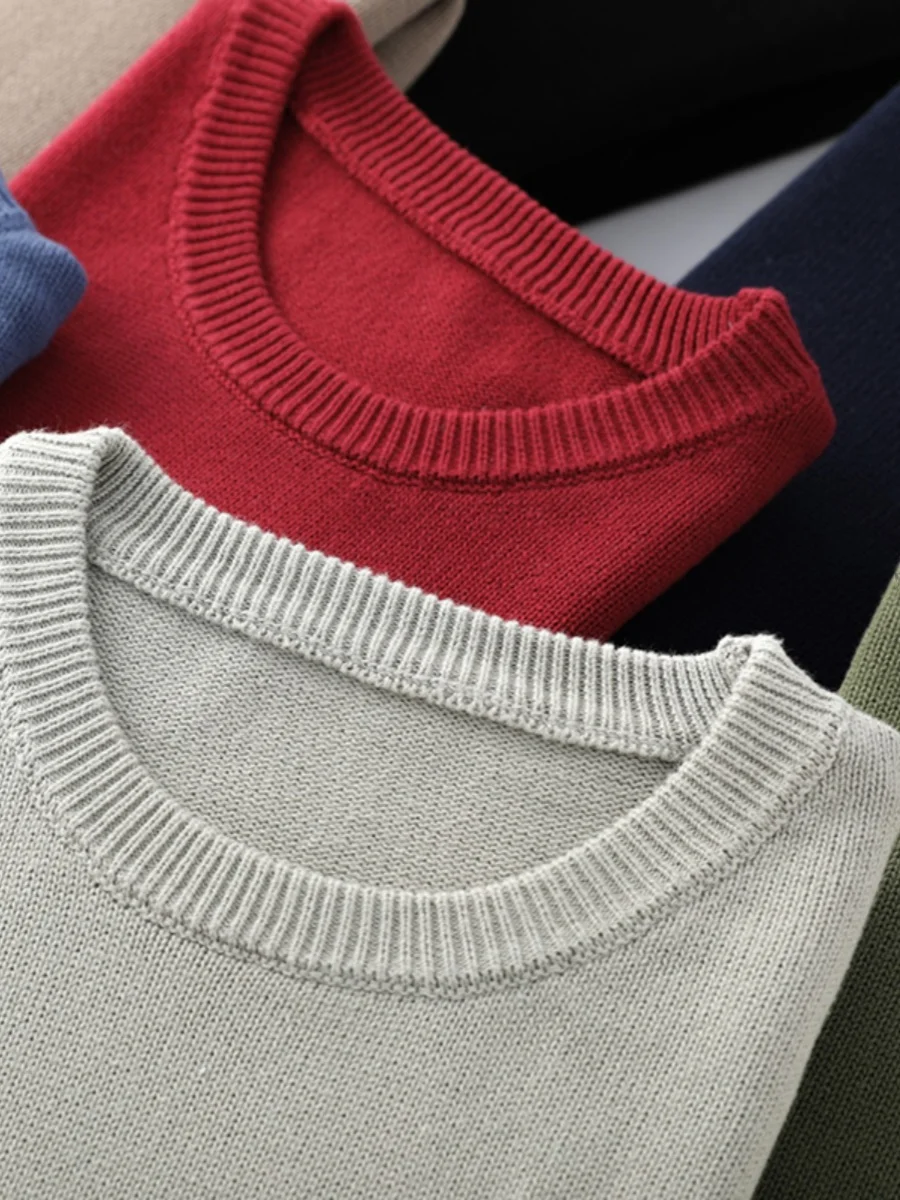 

Новый мужской вязаный зимний свитер из чистого хлопка 00, свободный длинный свек, круглый цвет Ne Color Base irt Faionable Busin Casual