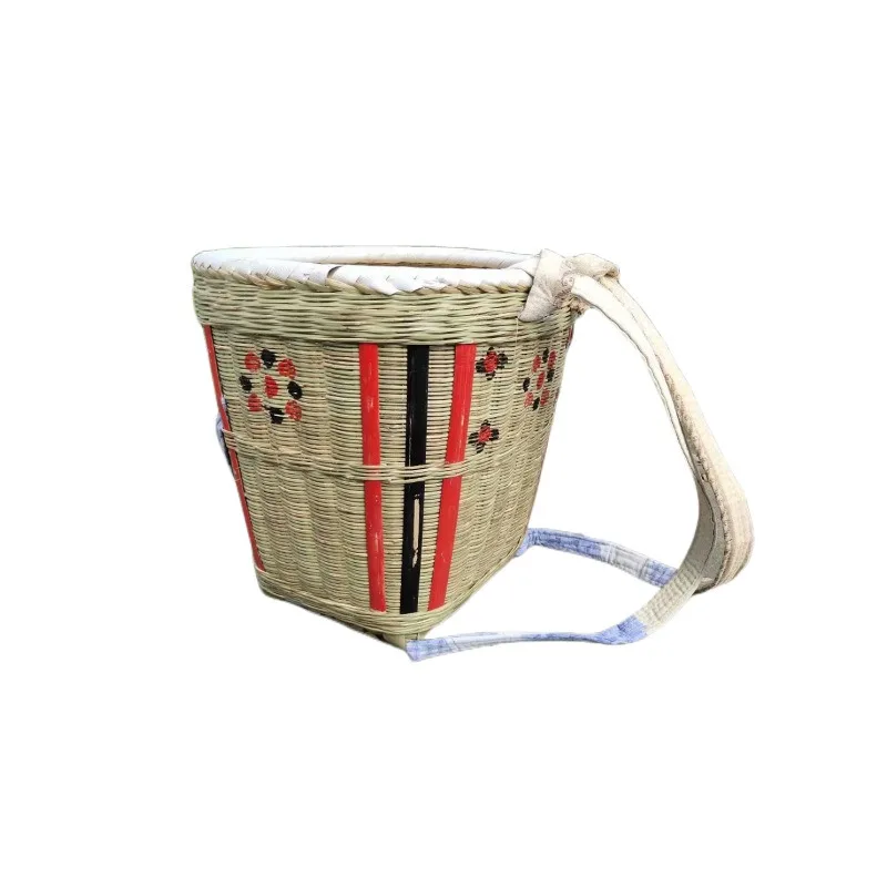 

Bamboo Back Basket Crafted Handmade Bamboo Back Basket Shopping Bamboo Basket Adults can do dance props decoration