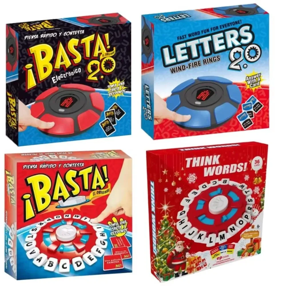 New Upgraded Basta 2.0 Spanish Tapple Word Game - English Tapple Games Version Quick Thinking Letter Pressing Board Game Gifts