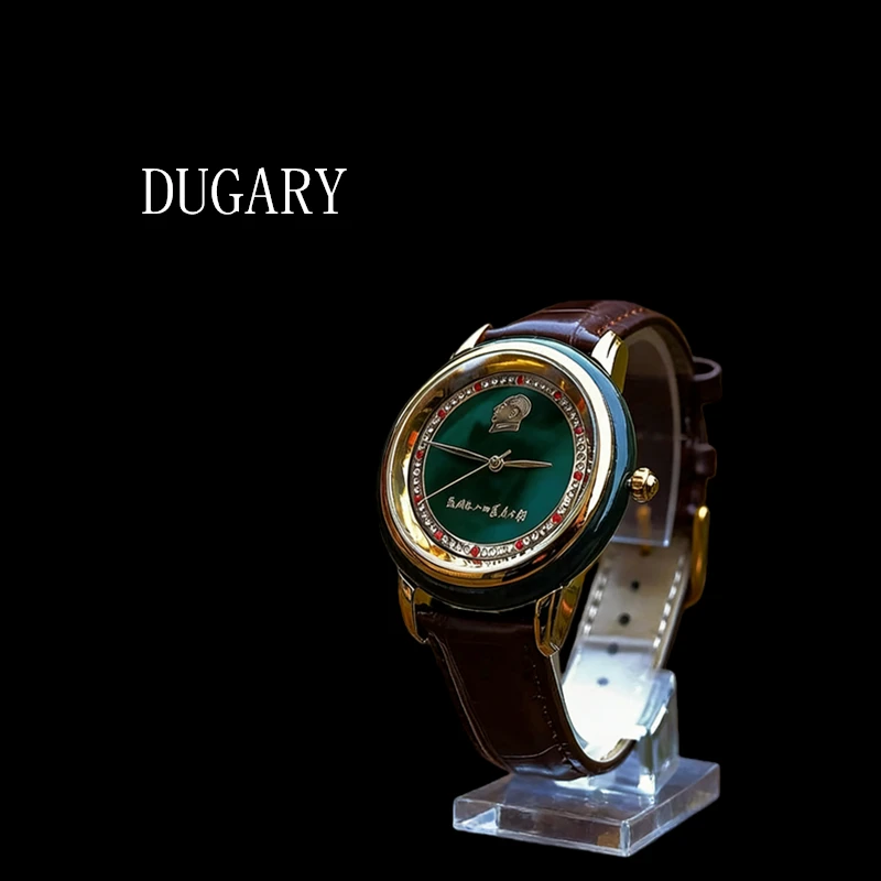

Винтажные кварцевые часы DUGARY с нефритом для мужчин, наручные часы, модные, с кристаллами, брендовые, памятные, Relojes Para Relogio Masculino, часы