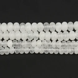 6/8mm Natural Gemstone White Moonstone Abacus Beads Loose Spacer Beads for Jewelry Making DIY Charm Bracelets Necklace Accessory