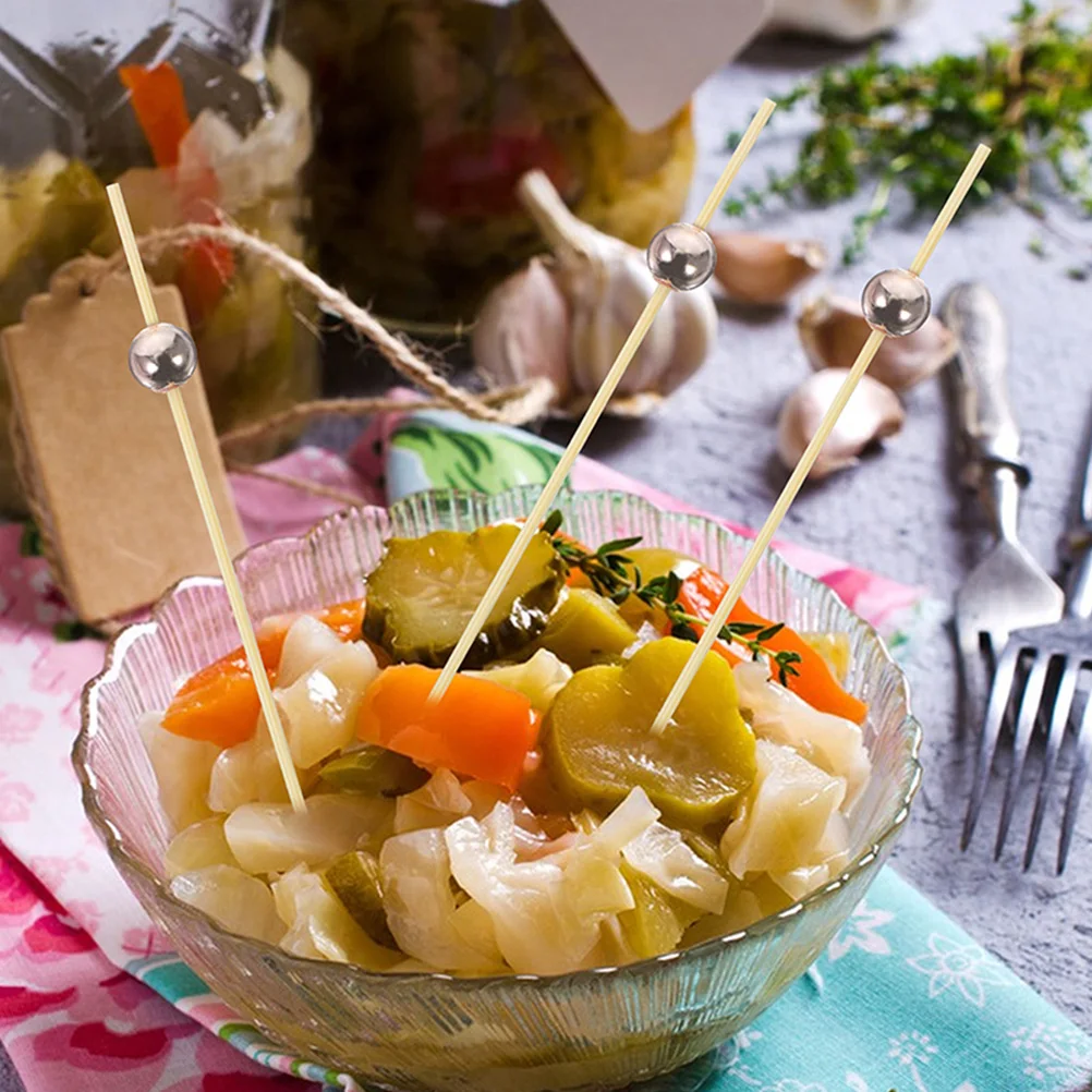 

200Pcs Bamboo Cocktail Sticks Fruit Picks Skewers for Party Appetizers Desserts Convenient Cocktail Picks Bamboo Fruits Sticks