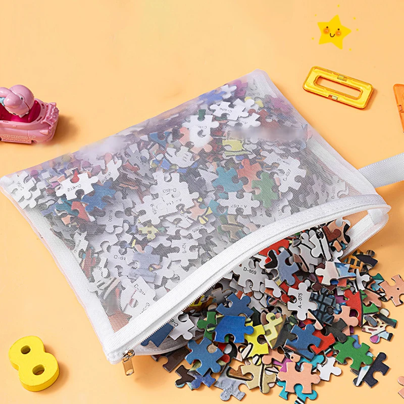 Mesh Reiß verschluss Datei Tasche Spielzeug Aufbewahrung tasche Baustein Puzzle Unter verpackung Tasche Kinder Reiß verschluss transparente Finishing Aufbewahrung sbox