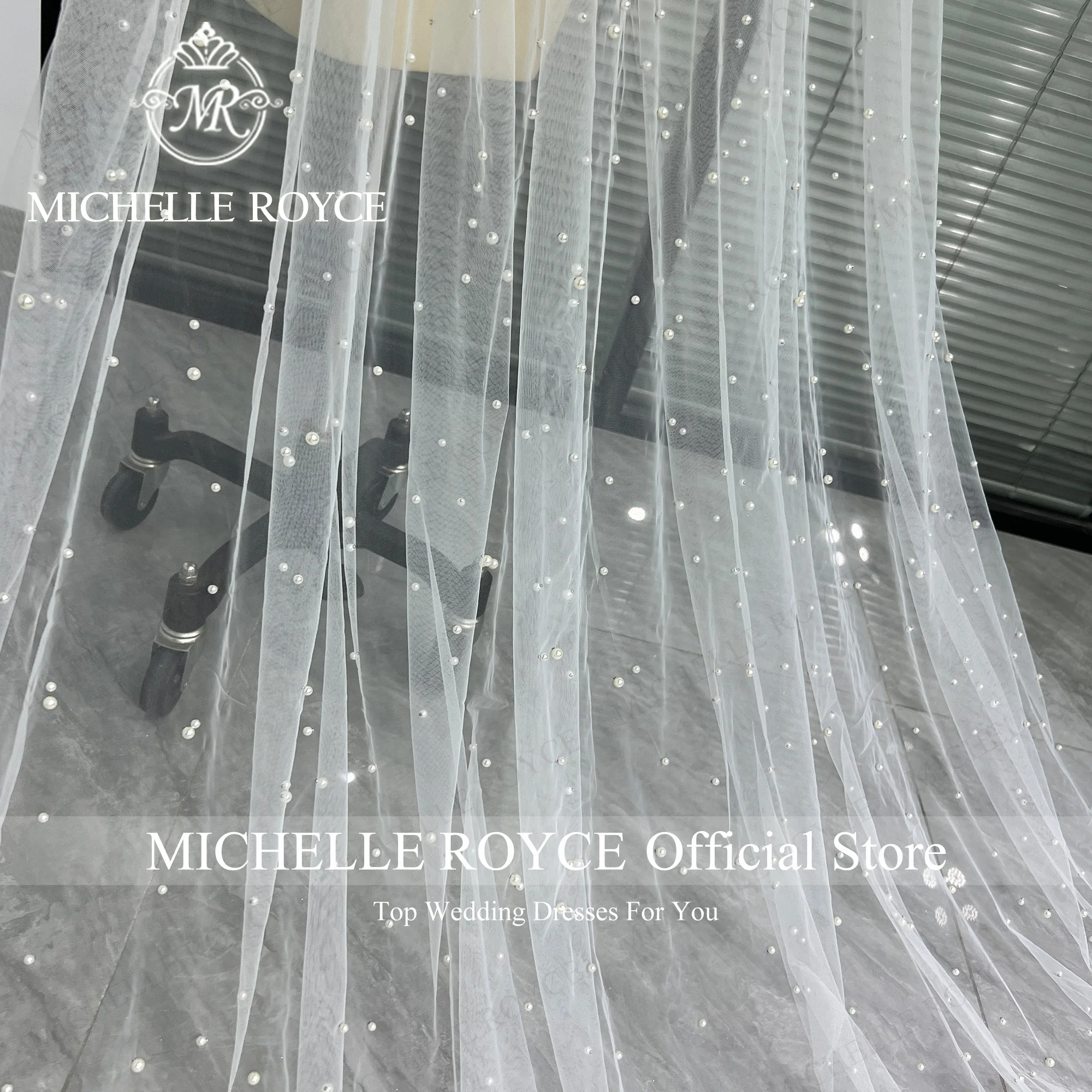 Michelle Royce Customized Adult Wedding Veils custom made length Beaded