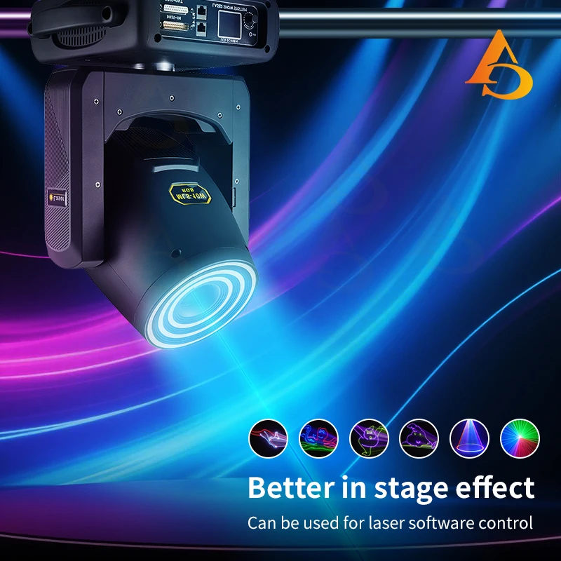 1-2pcs/Laser Moving Head Light 5w/10W+Light Strip RGB 3D Aperture Ring Wedding Dmx DJ Professional Scanning Stage Lighting Disco