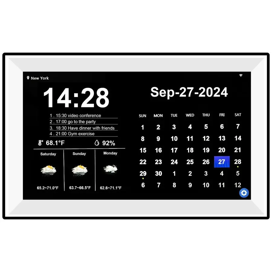 

New Years Calendar,15.6 Inch WiFi Smart Touchscreen Desk Office Calendar with Memo Reminder Settings, Digital Alarm Clock for Se