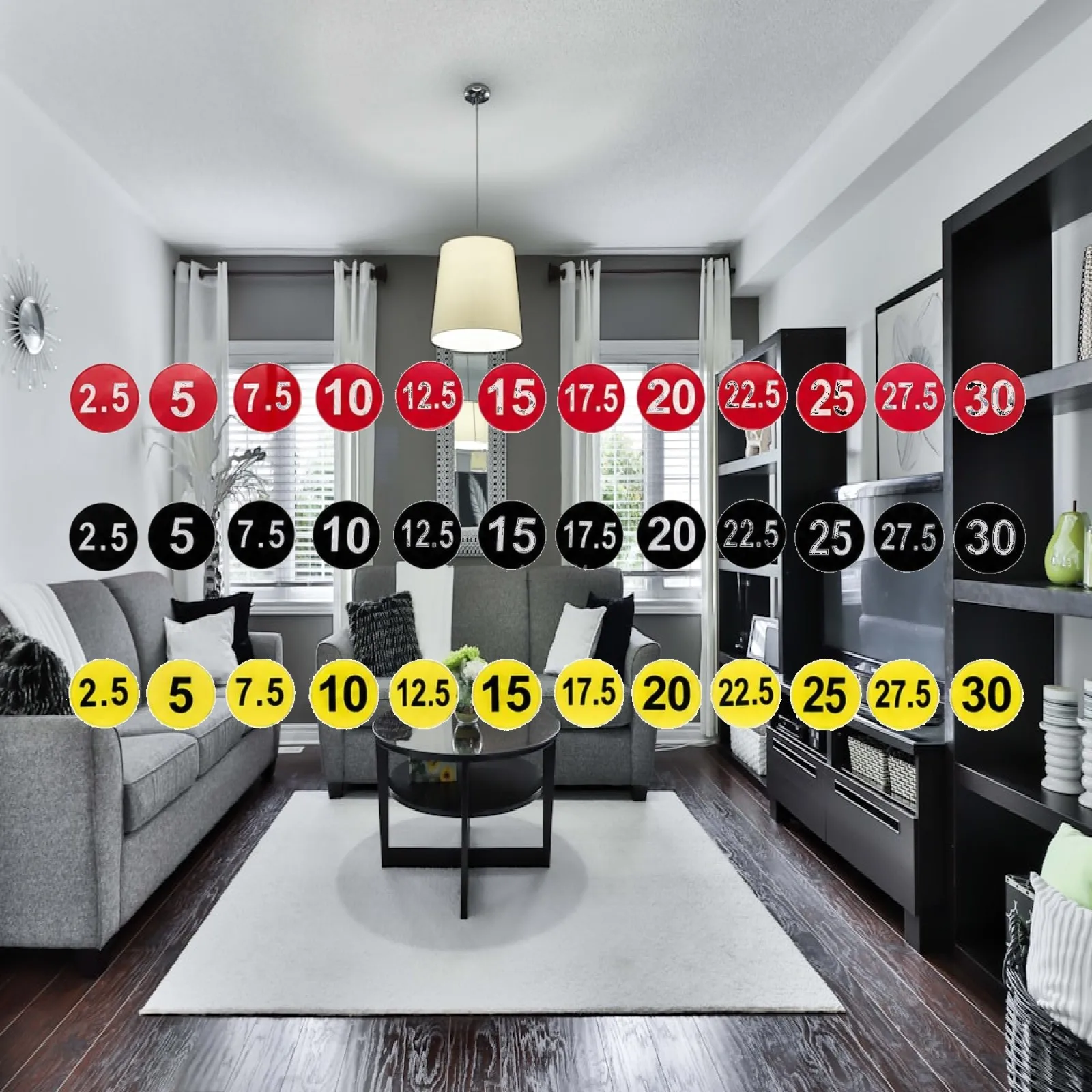 Fitness Equipment Weight Sticker 24 Pack PVC Dumbbell Rack Labels for Gym Space Management